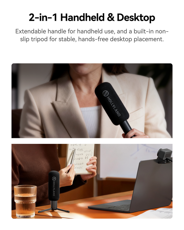Hollyland Interview Adapter for Wireless Microphones (Handheld/Desktop)